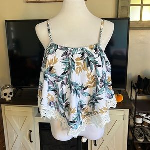 SHEIN Plus Plant Print Hanky Bikini Top (3X)